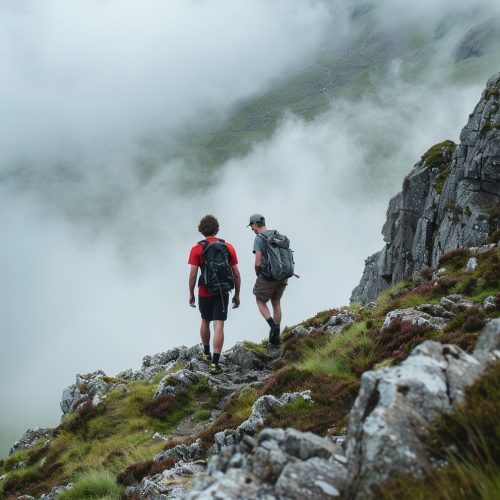 Hikers in Mountain Landscape